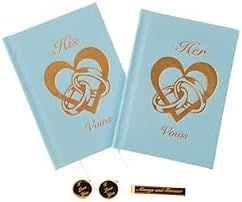 IMPRESS Vow Books His and Hers Wedding Linen Foil Stamped
