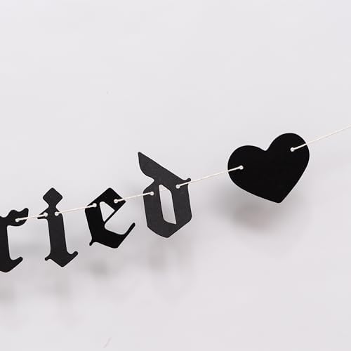 Just Married Gothic Wedding Banner - Dark Alternative Letter Garland