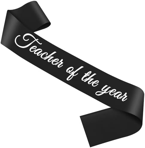 Teacher Thank You Gifts Black Satin Sash for Men Women