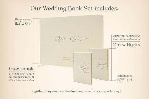 Modern Album Designs Personalized Wedding Book Set - Cream