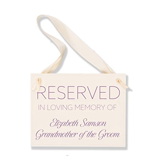 Personalized Wedding Memorial Sign Ceremony Chair Banner Custom Simple