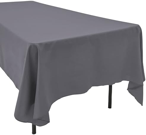 AK TRADING CO 60 x 102-Inch Rectangular Polyester Tablecloth - Charcoal