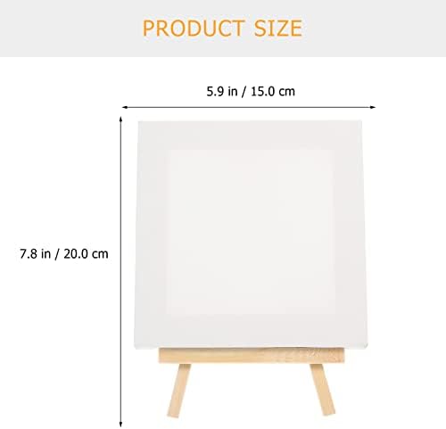 Jojofuny 5 Sets Mini Easel Stands with Canvases