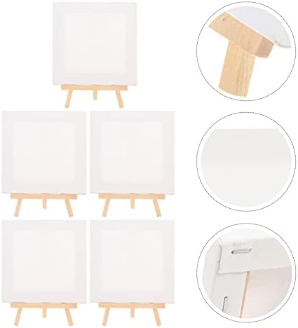Jojofuny 5 Sets Mini Easel Stands with Canvases