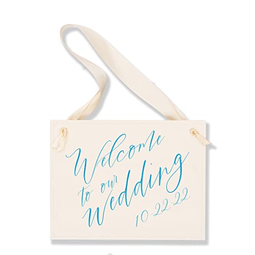 Custom Wedding Sign 11x85 in with Paper Ribbon Font Choice