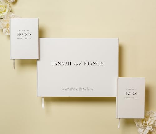 Personalized Wedding Book Set with Guestbook and Vow Books
