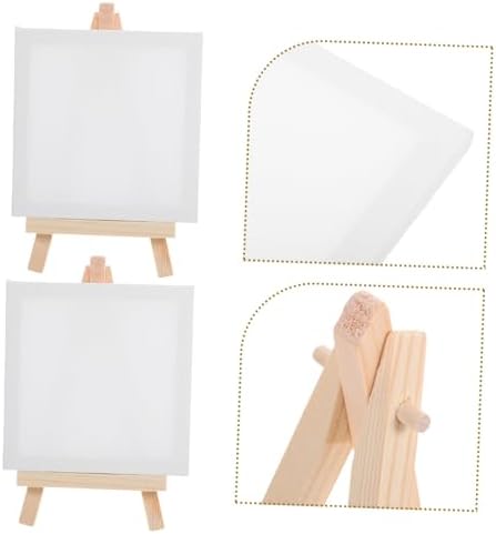LIFKOME 12Pcs Small Canvases with Easels for Painting and Arts