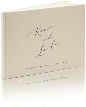 Personalized Linen Guest Book for Wedding Ceremony