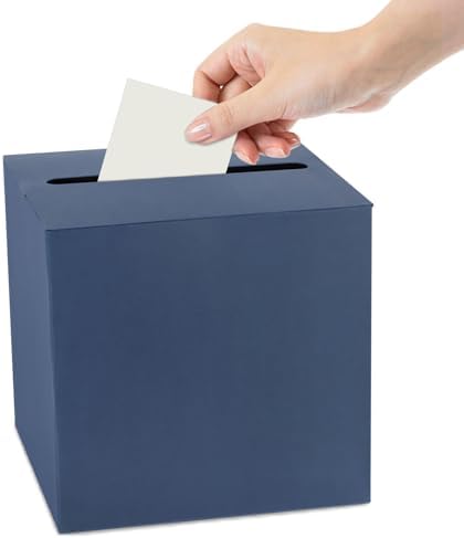 Fowecelt Navy Blue Card Box for Events