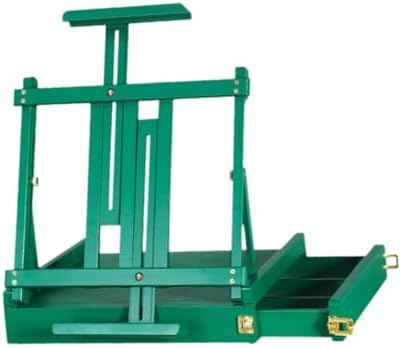 Folding Wooden Stand for Painting and Sketching with Storage Green