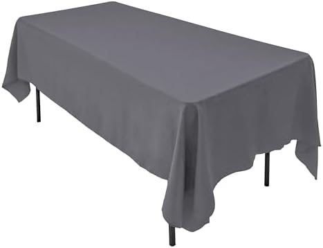 AK TRADING CO 60 x 102-Inch Rectangular Polyester Tablecloth - Charcoal