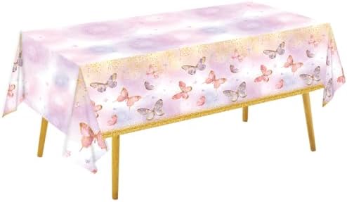 4pcs Butterfly Birthday Tablecloths Pink Purple Decorations for Girls
