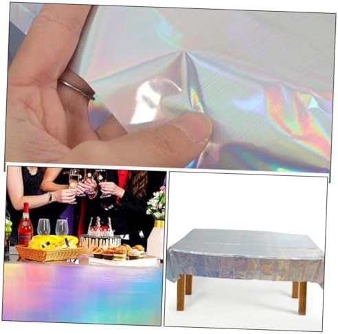 Iridescent Rainbow Tablecloth 2-Piece Set for Parties