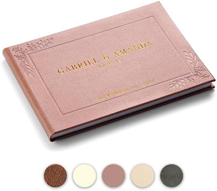 Promot Personalized Wedding Guest Book - Elegant Hardcover for Reception Baby Shower Birthday
