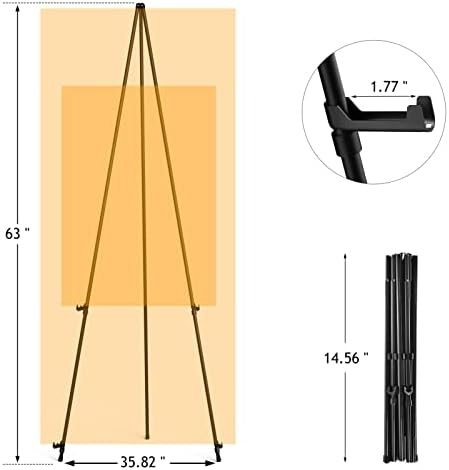 Thicken Display Artist Easel Stands 63 Portable Black 2Pack