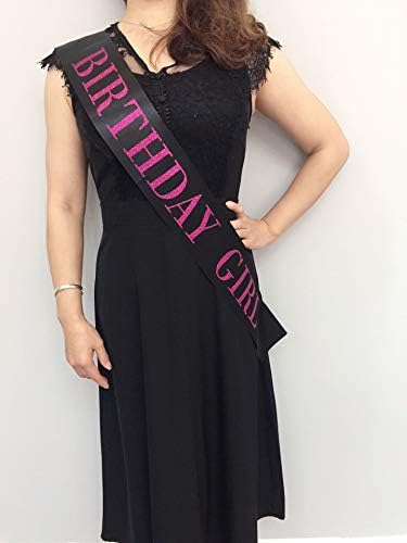 Birthday Girl Sash with Pink Glitter