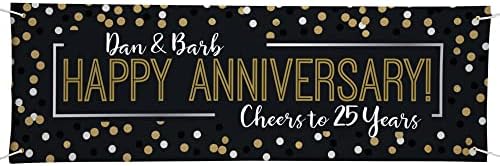 Lets Make Memories Personalized Banner - 6 ft Black Gold