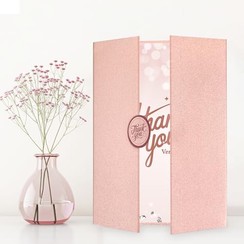 Vlipoeasn Thank You Signature Book Rose Gold Guestbook Alternative