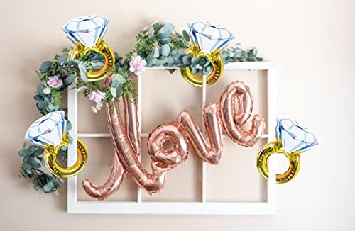 3Pcs Diamond Engagement Mylar Balloons Wedding Party Decorations