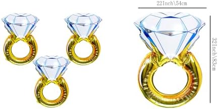 3Pcs Diamond Engagement Mylar Balloons Wedding Party Decorations