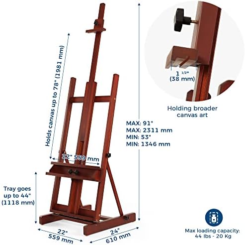 VISWIN Large Adjustable H-Frame Easel with Storage Tray 1