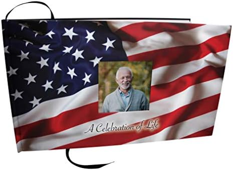 Commemorative Cremation Urns with American Flag Photo Guest Book