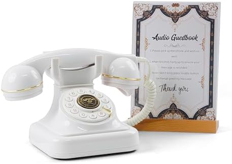 RetroVox Audio Guest Book Wedding Phone Guestbook with Voicemail