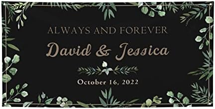 Always and Forever Wedding Banner 47x12 Inch Custom Size Black