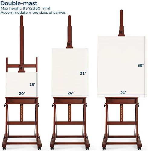 VISWIN Adjustable Foldable H-Frame Easel with 4 Wheels