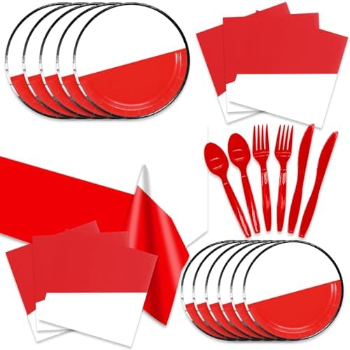 121pcs Pocket Party Supplies Pack Includes Napkins Plates Tablecloth Utensils
