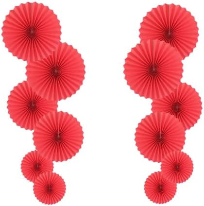 HQZ Red Party Hanging Fans DIY Set 12pcs