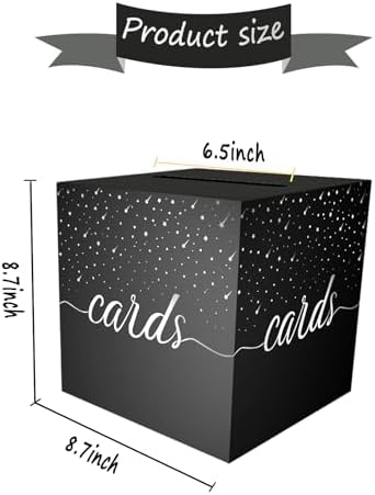 Elegant Gold Foil Black Card Gift Box for Weddings and Parties
