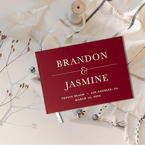 GIFTBYGIFTY Personalized Wedding Guest Book with Names and Address