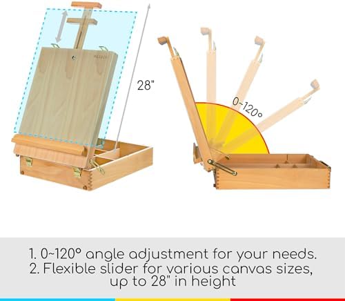 MEEDEN Extra Large Tabletop Easel with Storage Box