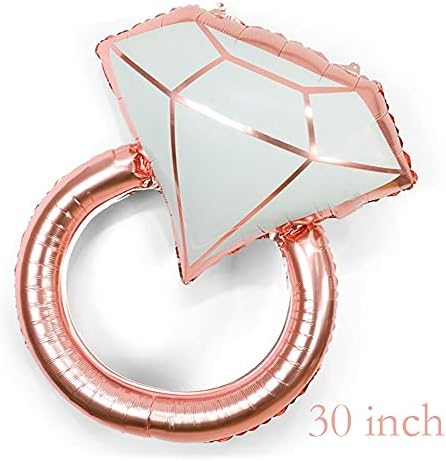 Diamond Ring Foil Balloon Set 5pcs Bridal Shower Decor