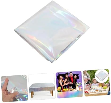 Iridescent Rainbow Tablecloth 2-Piece Set for Parties