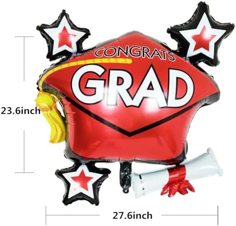 Soochat Graduation Cap Balloons 2Pcs Red