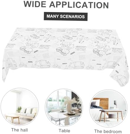 HOMSFOU Construction Theme Birthday Tablecloth for Boys and Girls