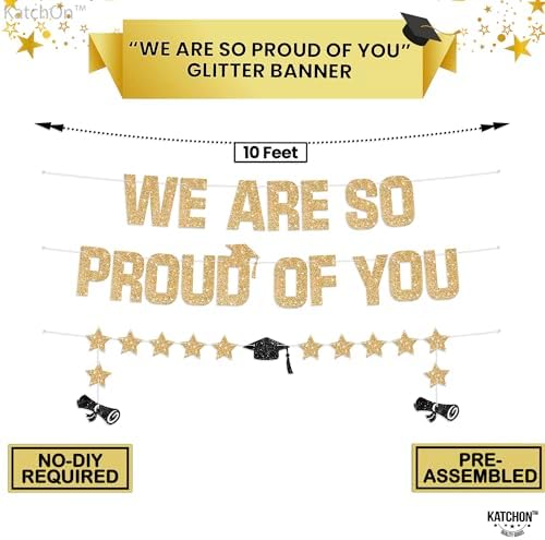 KatchOn Glitter Gold We Are So Proud of You Banner 10 Feet
