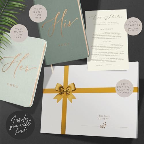 ARTESORI Vow Books His and Hers - Linen Wedding Vow Books Mint Sage