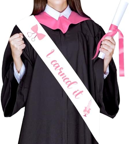 Earned It Pink Bow Graduation Stole for Nurses