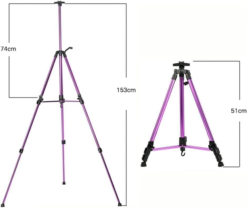 Aluminum Portable Easel Adjustable Height Purple