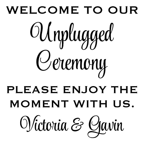 Welcome to Our Unplugged Ceremony Vinyl Decal