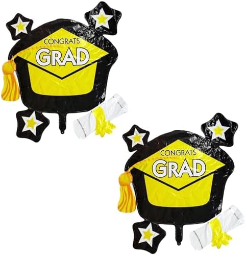 Soochat Graduation Cap Balloon 2Pcs Gold