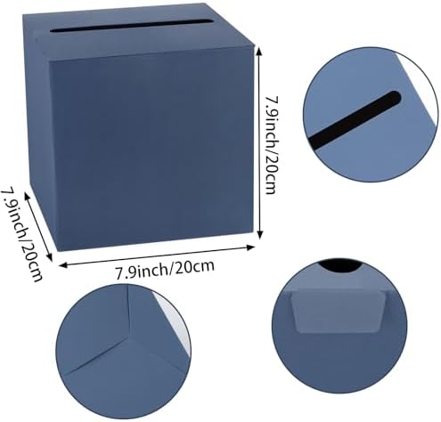 Fowecelt Navy Blue Card Box for Events