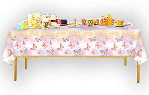 4pcs Butterfly Birthday Tablecloths Pink Purple Decorations for Girls