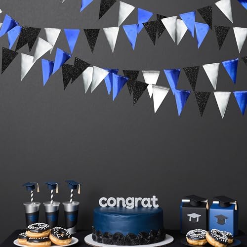 30 Ft Royal Blue Triangle Flag Bunting for Parties