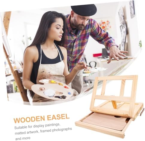 Portable Wooden Easel with Drawer for Art and Photos