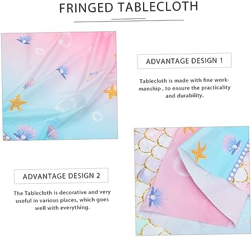 LIFKOME Mermaid Themed Disposable Tablecloth for Birthday Parties