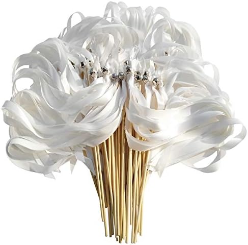 50PCS Magic Ribbon Wands with Bell and Ribbons for Parties